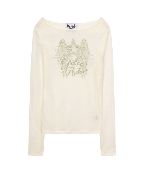 GILAARCHIVE（ギラアーカイブ）の「STAR WING SHEER LONG SLEEVE_WH（Tシャツ/カットソー・レディース・その他・FREE）」の2枚目の写真