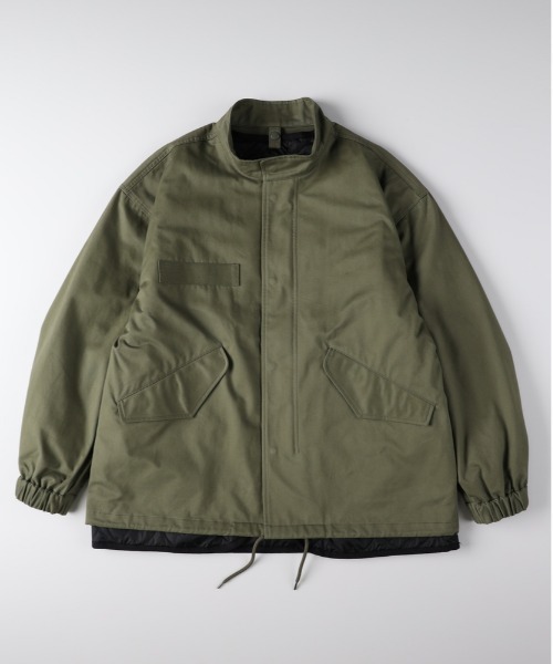 YEAH RIGHT アーミー ミリタリーモッズコート ライナー付き 本革袖 セール】【BACK NUMBER】ライナー付きショートモッズコート
