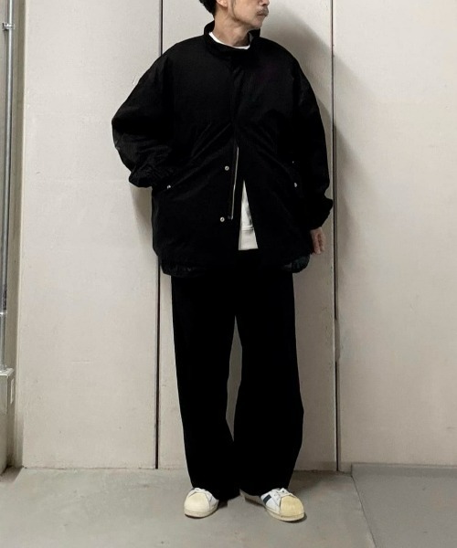 BACK NUMBER(バックナンバー)の「【BACK NUMBER】ライナー付きショートモッズコート (ミリタリー/スタンドカラー/防風/2WAY/キルティング/ドローコード/ボクシーシルエット)(モッズコート・メンズ・キナリ/ブラック/オリーブ・M/XL/L)」の9枚目の写真