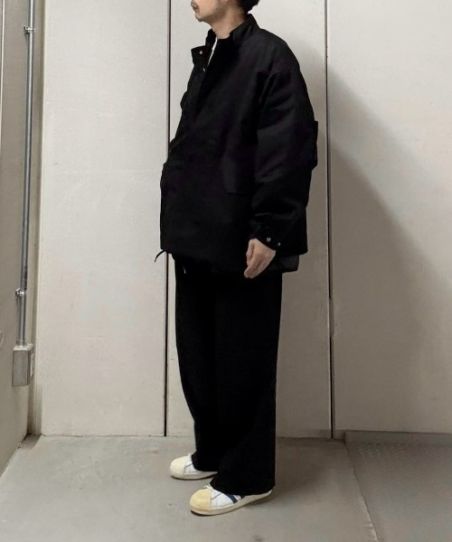 BACK NUMBER(バックナンバー)の「【BACK NUMBER】ライナー付きショートモッズコート (ミリタリー/スタンドカラー/防風/2WAY/キルティング/ドローコード/ボクシーシルエット)(モッズコート・メンズ・キナリ/ブラック/オリーブ・M/XL/L)」の10枚目の写真