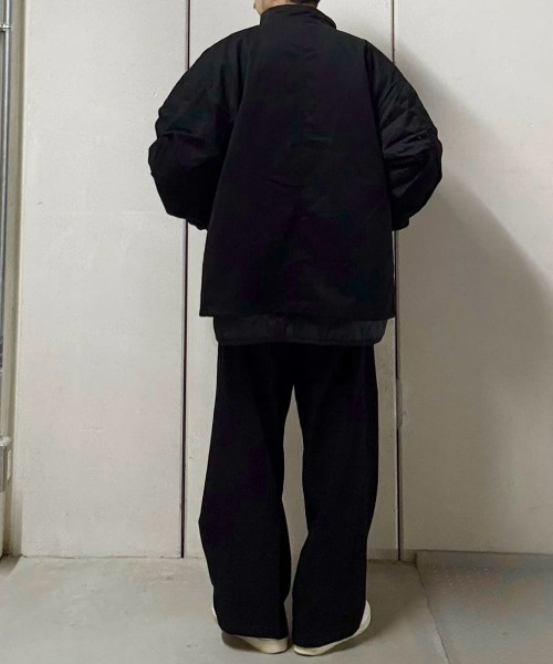 BACK NUMBER(バックナンバー)の「【BACK NUMBER】ライナー付きショートモッズコート (ミリタリー/スタンドカラー/防風/2WAY/キルティング/ドローコード/ボクシーシルエット)(モッズコート・メンズ・キナリ/ブラック/オリーブ・M/XL/L)」の11枚目の写真