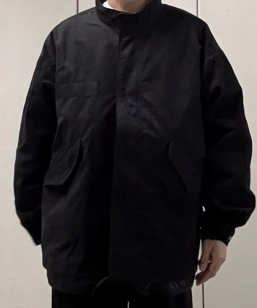 BACK NUMBER(バックナンバー)の「【BACK NUMBER】ライナー付きショートモッズコート (ミリタリー/スタンドカラー/防風/2WAY/キルティング/ドローコード/ボクシーシルエット)(モッズコート・メンズ・キナリ/ブラック/オリーブ・M/XL/L)」の12枚目の写真