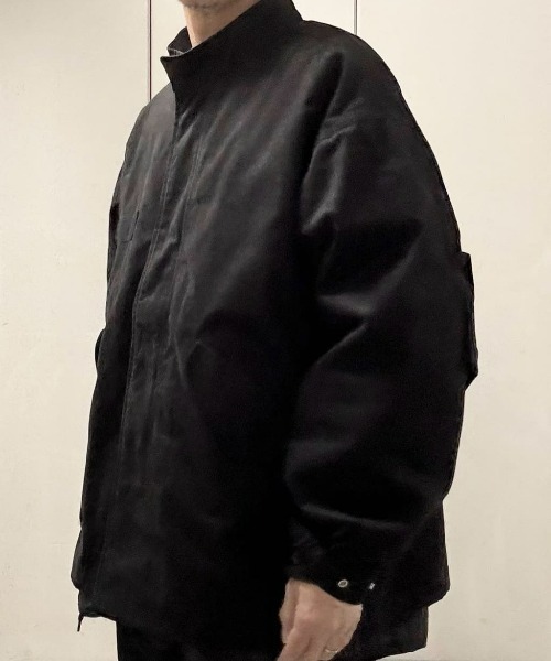 BACK NUMBER(バックナンバー)の「【BACK NUMBER】ライナー付きショートモッズコート (ミリタリー/スタンドカラー/防風/2WAY/キルティング/ドローコード/ボクシーシルエット)(モッズコート・メンズ・キナリ/ブラック/オリーブ・M/XL/L)」の13枚目の写真