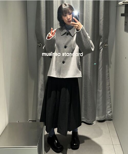 MUSINSA STANDARD WOMAN（ムシンサスタンダードウーマン）の「ウィメンズ テンセル スリム タートルネック Tシャツ [ブルーグレー]（Tシャツ/カットソー・レディース・その他・SMALL/MEDIUM/LARGE/X-LARGE/X-SMALL）」の5枚目の写真