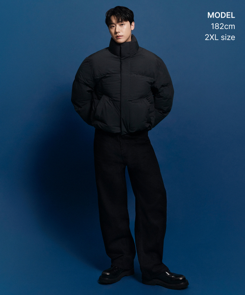 MUSINSA STANDARD（ムシンサスタンダード）の「デイリープファーショートパディングジャケット [ダークグレー]（ダウンジャケット/コート・メンズ・その他・SMALL/MEDIUM/LARGE/X-LARGE/XX-LARGE）」の2枚目の写真