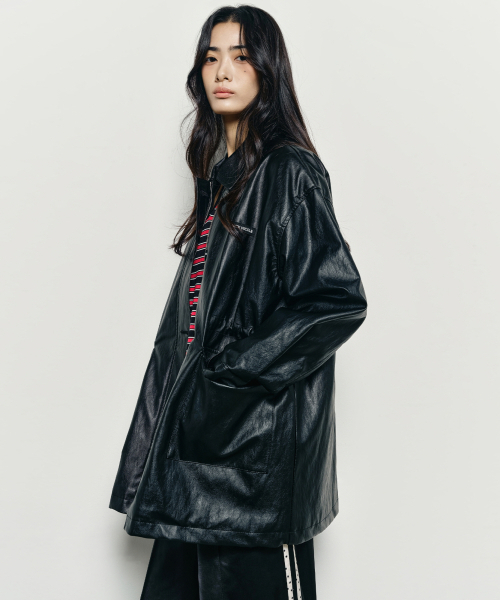 NICK&NICOLE(ニックアンドニコール)の「MIDI HALF LEATHER PADDING JACKET_BLACK(ダウンジャケット/コート・レディース・その他・FREE)」の3枚目の写真