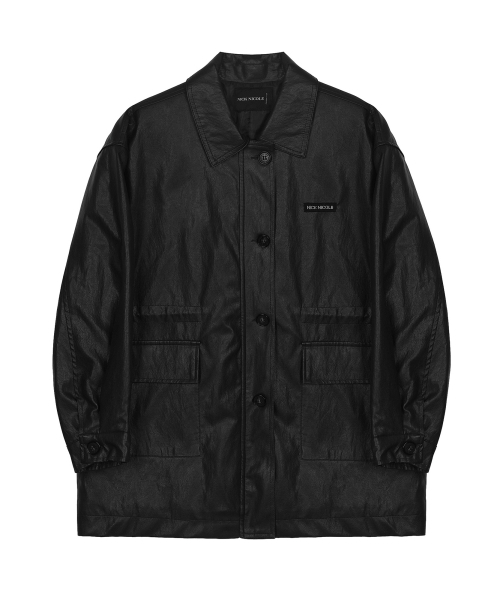 NICK&NICOLE(ニックアンドニコール)の「MIDI HALF LEATHER PADDING JACKET_BLACK(ダウンジャケット/コート・レディース・その他・FREE)」の4枚目の写真