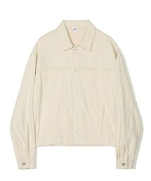 カットオフウォッシュドデニムトラッカージャケットエクリュ