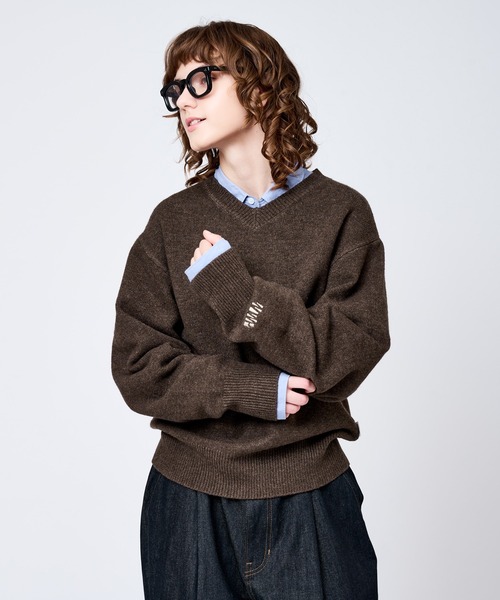 V-NECK WOOL LIKE KNIT / Vネックウールライクニット（ニット/セーター