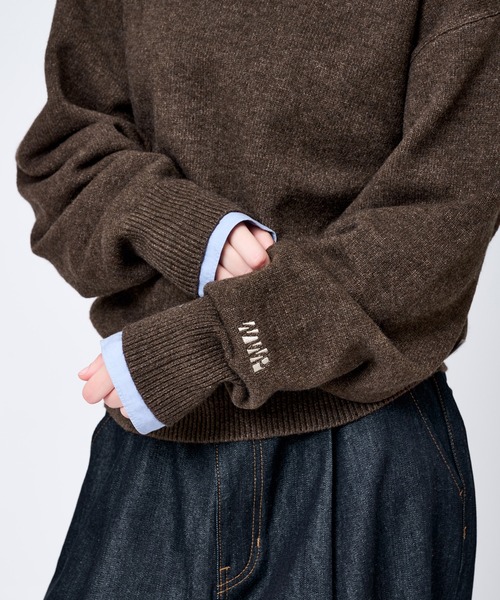 WETTEMPT（ウィテンプト）の「V-NECK WOOL LIKE KNIT / Vネックウールライクニット（ニット/セーター・メンズ・ネイビー/ブラウン/チャコールグレー/ブラック・MEDIUM/SMALL/LARGE）」の16枚目の写真