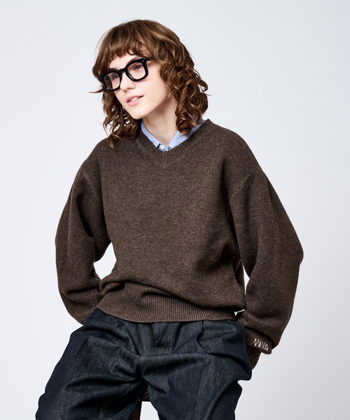 V-NECK WOOL LIKE KNIT / Vネックウールライクニット（ニット/セーター
