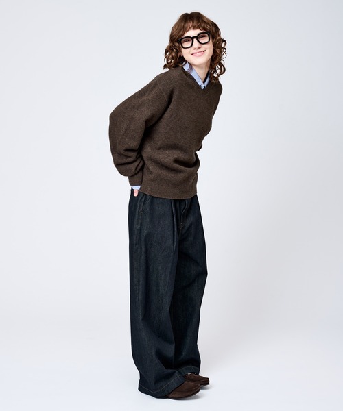 WETTEMPT（ウィテンプト）の「V-NECK WOOL LIKE KNIT / Vネックウールライクニット（ニット/セーター・メンズ・ネイビー/ブラウン/チャコールグレー/ブラック・MEDIUM/SMALL/LARGE）」の10枚目の写真