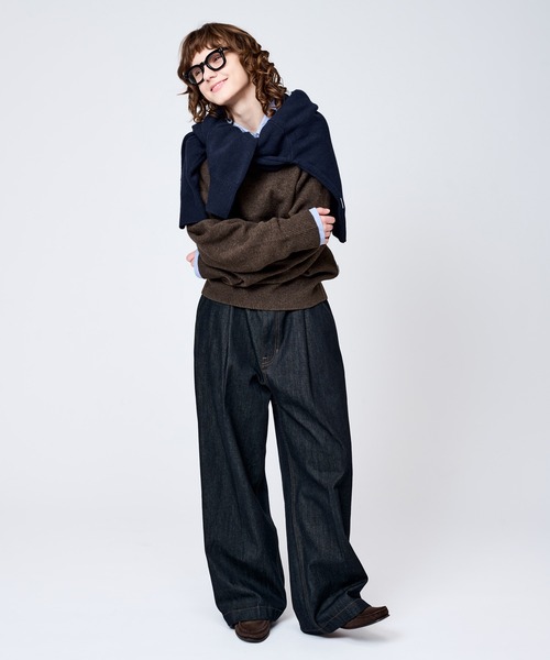 WETTEMPT（ウィテンプト）の「V-NECK WOOL LIKE KNIT / Vネックウールライクニット（ニット/セーター・メンズ・ネイビー/ブラウン/チャコールグレー/ブラック・MEDIUM/SMALL/LARGE）」の15枚目の写真