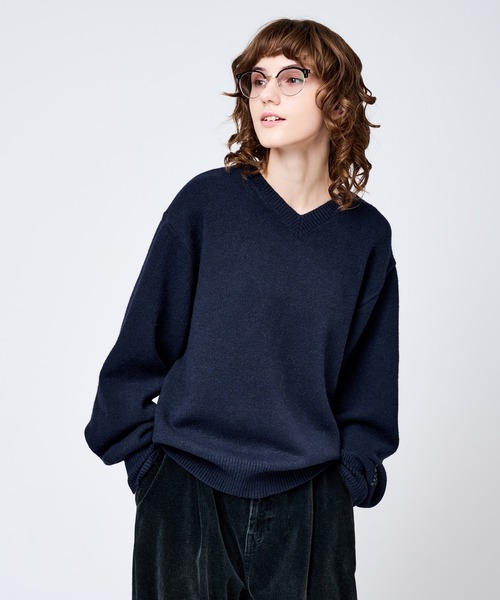 V-NECK WOOL LIKE KNIT / Vネックウールライクニット（ニット/セーター