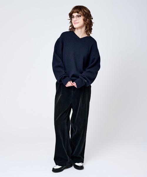 V-NECK WOOL LIKE KNIT / Vネックウールライクニット（ニット/セーター