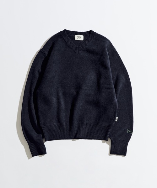 希少 90年製 ワイズ 上質 ウール デザイン Vネック ニット セーター V-NECK WOOL LIKE KNIT / Vネックウールライクニット（ニット/セーター
