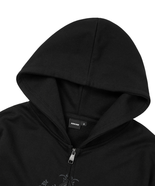 AKM CROS2 Zip-Up Hoodie (Black)（パーカー）｜AAKAM（アーカム）の