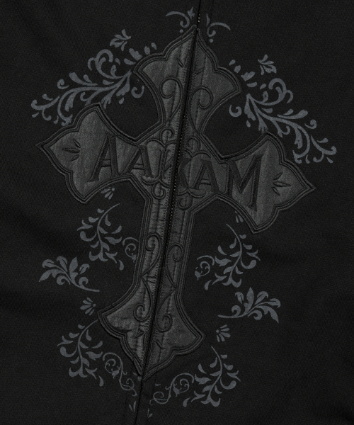 AKM CROS2 Zip-Up Hoodie (Black)（パーカー）｜AAKAM（アーカム）の