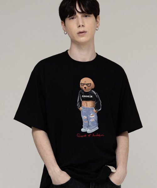 GRAVER（グレーバー）の「[ユニセックス]クロップドッグストリーバー半袖Tシャツ_ブラック（Tシャツ/カットソー・レディース・ブラック・SMALL/MEDIUM/LARGE）」の2枚目の写真