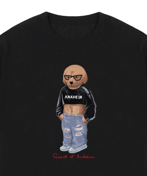 GRAVER（グレーバー）の「[ユニセックス]クロップドッグストリーバー半袖Tシャツ_ブラック（Tシャツ/カットソー・レディース・ブラック・SMALL/MEDIUM/LARGE）」の4枚目の写真