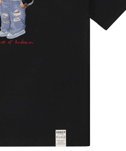 GRAVER（グレーバー）の「[ユニセックス]クロップドッグストリーバー半袖Tシャツ_ブラック（Tシャツ/カットソー・レディース・ブラック・SMALL/MEDIUM/LARGE）」の5枚目の写真