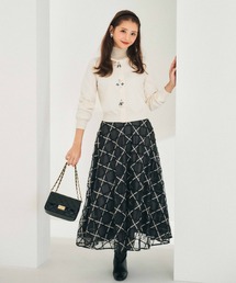 STRAWBERRY-FIELDS | ダイヤカラットチュール_刺しゅうチュールフレアースカート(スカート)