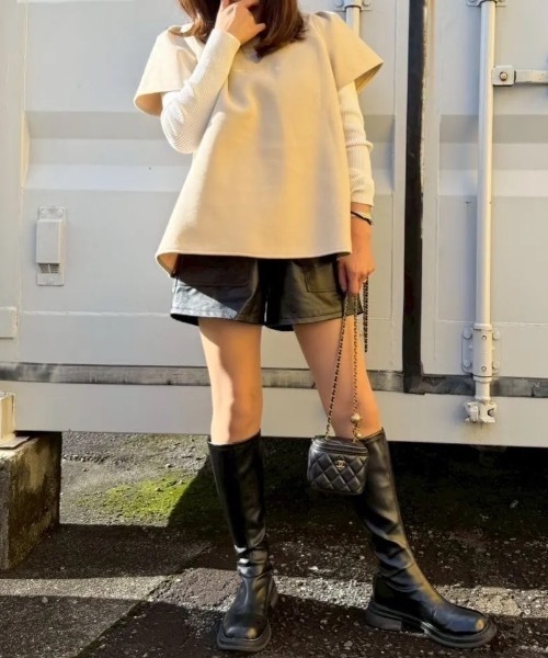 M y u(ミュー)の「BIG RIBBON パフジレTOPS(ベスト・レディース・ブラック/ベージュ・FREE)」の20枚目の写真