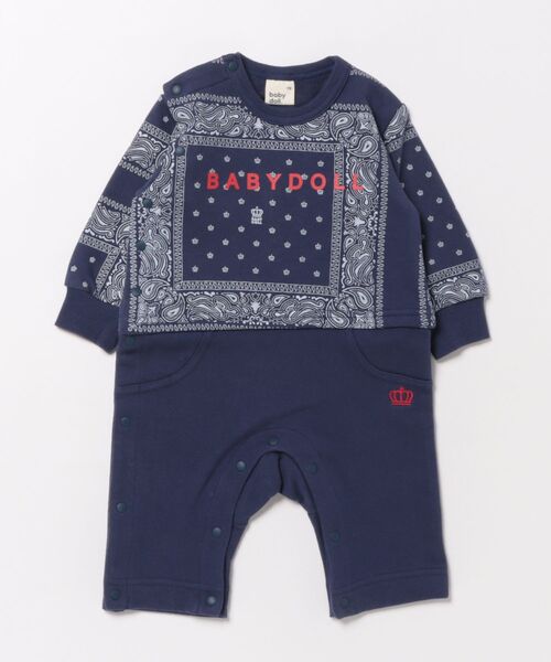 BABYDOLL（ベビードール）の「ペイズリーロンパース 1191B（ロンパース・キッズ・ブルー/ブラック・70cm/80ｃｍ）」の7枚目の写真