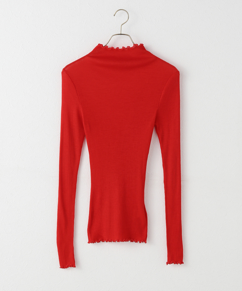 IENA LA BOUCLE(イエナラブークル)の「TOURNON/トゥルノン WOOL SHEER RIB BOTTLENECK 25AWCS030(Tシャツ/カットソー・レディース・レッド・1)」の1枚目の写真