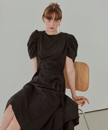 ETMON（エトモン）の「Pintuck String Dress,  Black（ワンピース）」