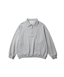 ANGLAN | Boxing Pocket Collar Sweat Shirt - Grey(スウェット)