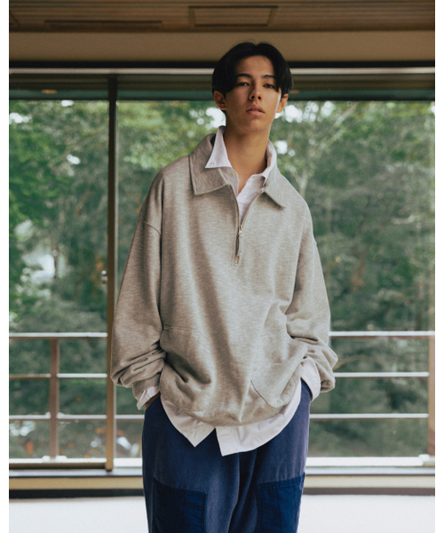 ANGLAN（アングラン）の「Boxing Pocket Collar Sweat Shirt - Grey（スウェット・メンズ・その他・FREE）」の3枚目の写真
