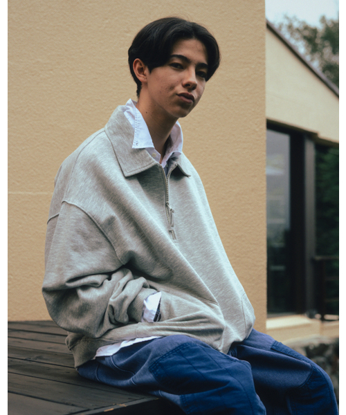 ANGLAN（アングラン）の「Boxing Pocket Collar Sweat Shirt - Grey（スウェット・メンズ・その他・FREE）」の8枚目の写真