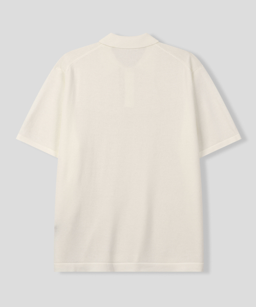 BLACK MOMENT（ブラックモーメント）の「レーヨンブレンドニットポロシャツ[アイボリー]（ニット/セーター・メンズ・アイボリー・MEDIUM/LARGE）」の3枚目の写真