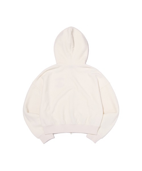KIRSH（キルシー）の「KIRSH Terry Semi-Crop Hoodie Zip-Up キルシー テリー セミクロップ ジップアップ フーディー（パーカー・レディース・アイボリー/ネイビー・1）」の4枚目の写真