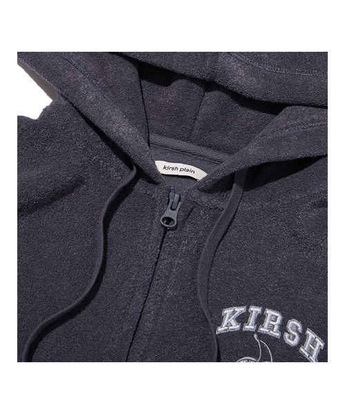 KIRSH（キルシー）の「KIRSH Terry Semi-Crop Hoodie Zip-Up キルシー テリー セミクロップ ジップアップ フーディー（パーカー・レディース・アイボリー/ネイビー・1）」の10枚目の写真