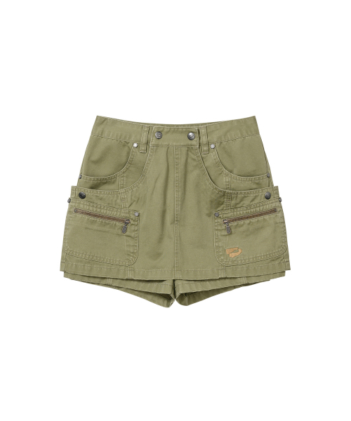 WELLBEING EXPRESS(ウェルビーイングエクスプレス)の「Layered Shorts Light Khaki(その他パンツ・レディース・その他・SMALL)」の2枚目の写真
