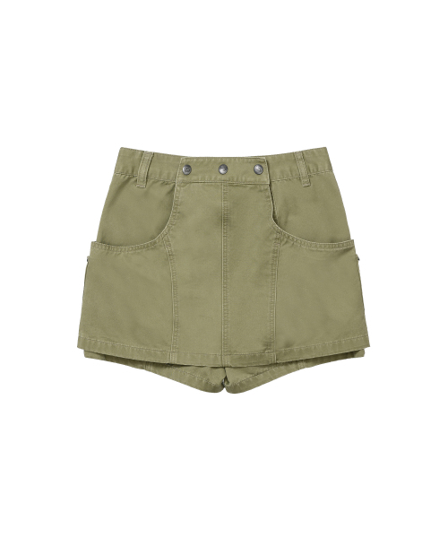 WELLBEING EXPRESS(ウェルビーイングエクスプレス)の「Layered Shorts Light Khaki(その他パンツ・レディース・その他・SMALL)」の3枚目の写真