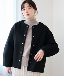 le.coeur blanc | ノーカラーコクーンミドルコート(ノーカラーコート)