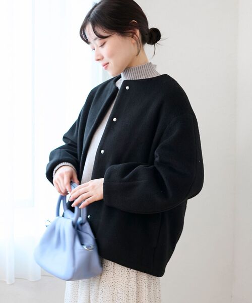 le.coeur blanc（ルクールブラン）の「ノーカラーコクーンミドルコート（ノーカラーコート・レディース・ライトグレー/ベージュ/ブラック/ブラウン・38）」の18枚目の写真