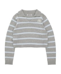 ストライプカラー プルオーバー [GRAY]