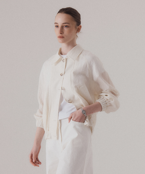Sheer flow windbreaker (IVORY)