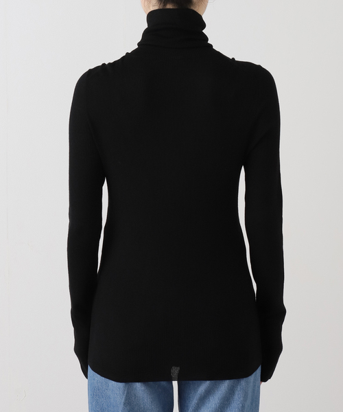 セール】*Wool Sheer Rib タートルネック プルオーバー（ニット