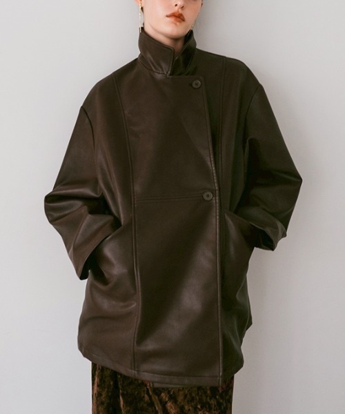 セール】2way Collar Over Jacket/2ウェイカラーオーバージャケット