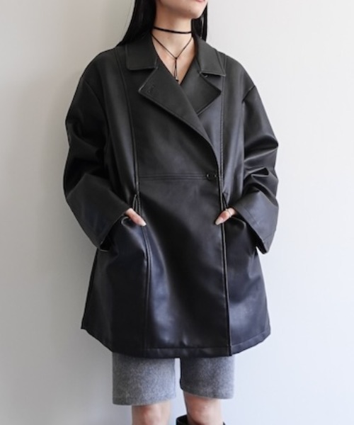 セール】2way Collar Over Jacket/2ウェイカラーオーバージャケット