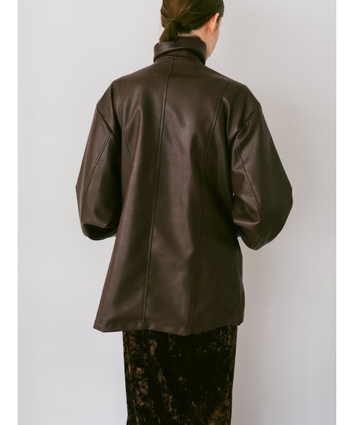 sahara（サハラ）の「2way Collar Over Jacket/２ウェイカラーオーバージャケット（その他アウター・レディース・ブラック/ブラウン/クリーム・FREE）」の6枚目の写真