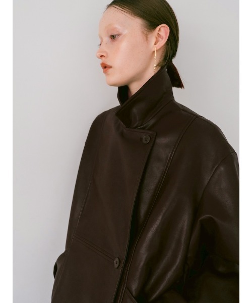 sahara（サハラ）の「2way Collar Over Jacket/２ウェイカラーオーバージャケット（その他アウター・レディース・ブラック/ブラウン/クリーム・FREE）」の8枚目の写真