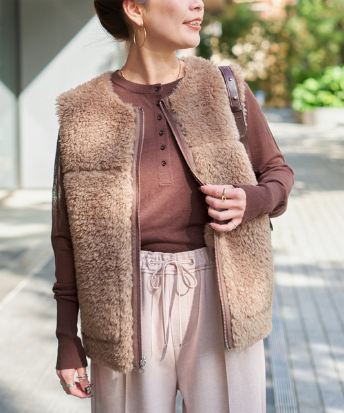 ムートンライクリバーシブルベスト2（ブルゾン）｜B.C STOCK（ベーセー