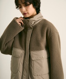 uchi.（ウチ）の「フリースボア×ナイロン切替 中綿ショートブルゾン（ブルゾン）」