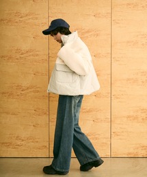 uchi.（ウチ）の「フリースボア×ナイロン切替 中綿ショートブルゾン（ブルゾン）」